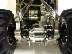 Tamiya Clodbuster 58065 Blue and Chrome - Motor and Chrome Gearbox