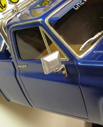 Tamiya Clodbuster 58065 Blue and Chrome - Passenger Side Mirror Close-Up