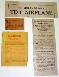Leroy Cox TD1 TD-1 Plane - Original Paperwork