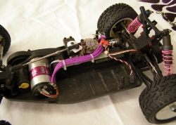 Team Losi XXX4 XXX-4 Graphite with Purple Flames - Long Battery Slot and Wiring
