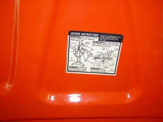 1969 Camaro SS 396 For Sale - Inside Trunk Lid Jack Instruction Sticker