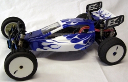 Team Associated B4 Factory Team with Blue Flames - Left Side